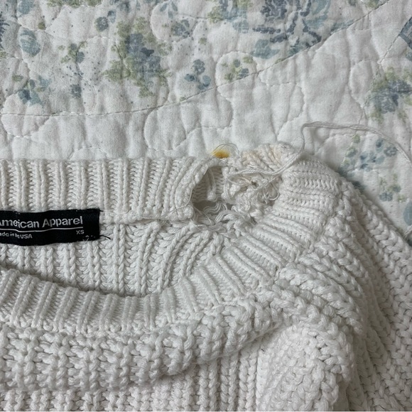 American Apparel White Crochet Sweater - Picture 6 of 6